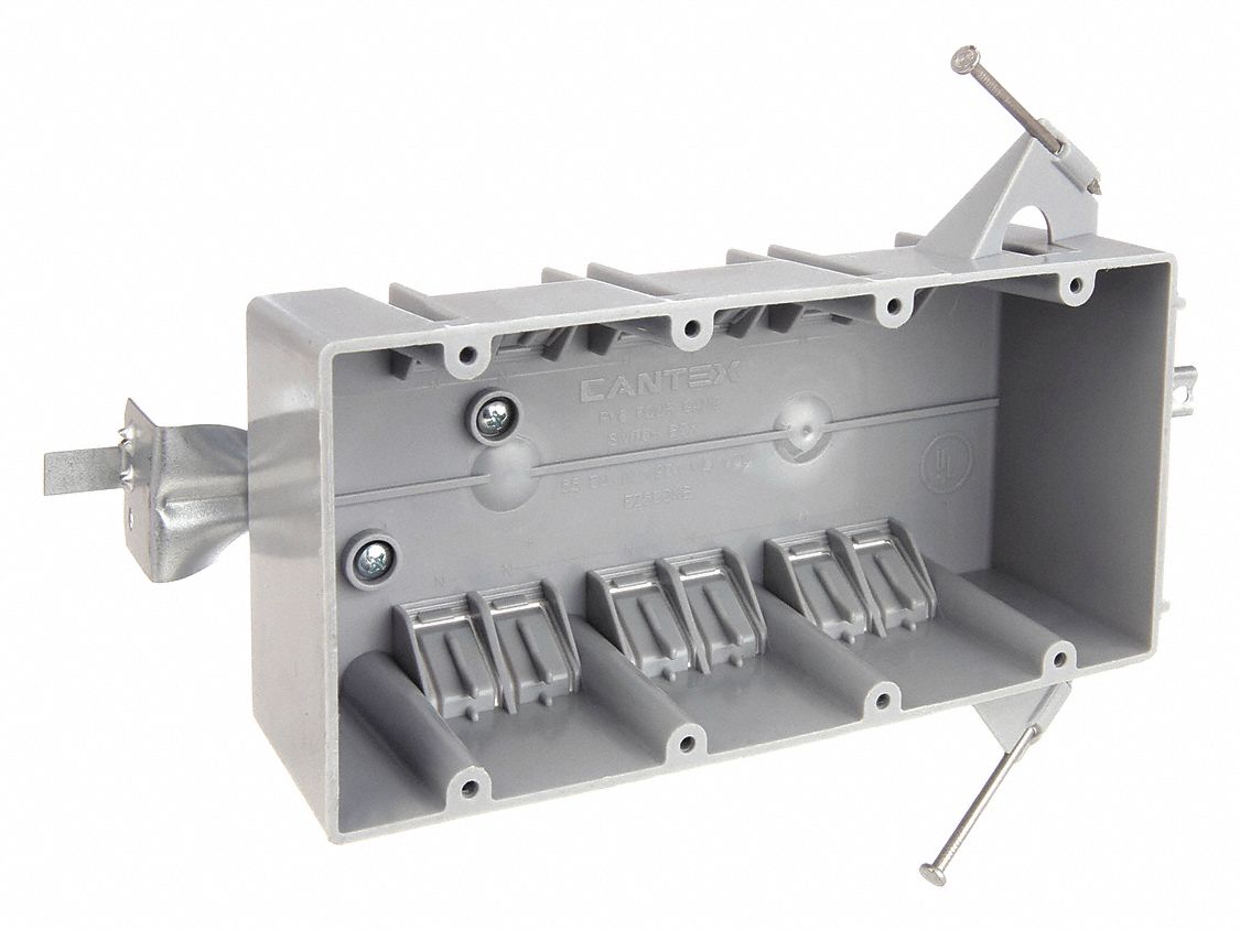CANTEX, PVC, Nonmetallic Material & Nominal Size, Electrical Box