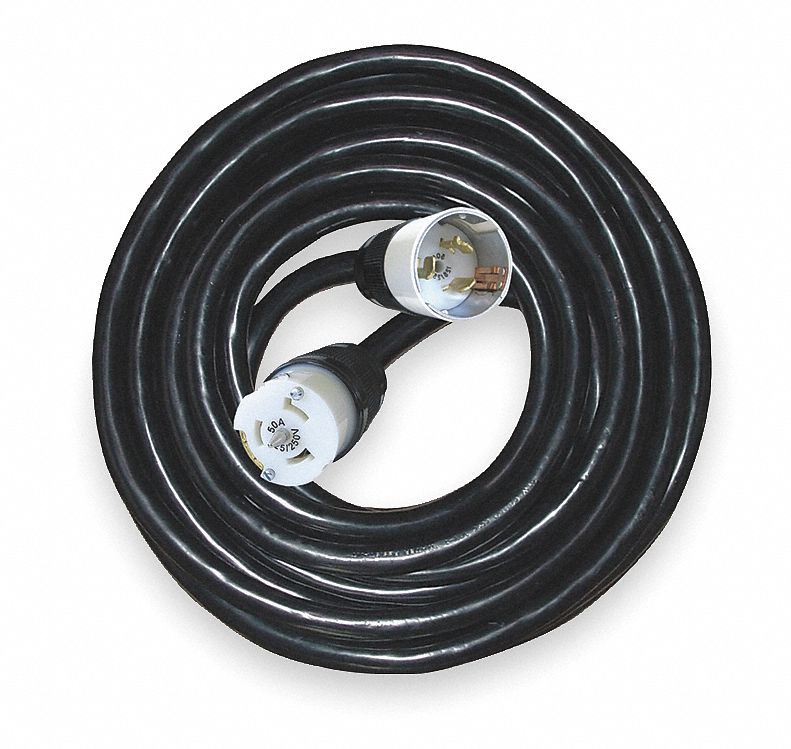 POWER FIRST Temporary Power Cord, 50 A Max. Amps, 125/250V AC Voltage Rating, CS6364 Connector