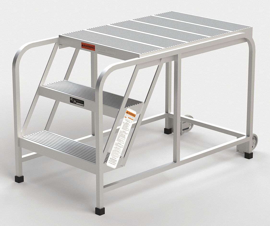 GRAINGER APPROVED Rolling Work Platform, Aluminum, Single Access