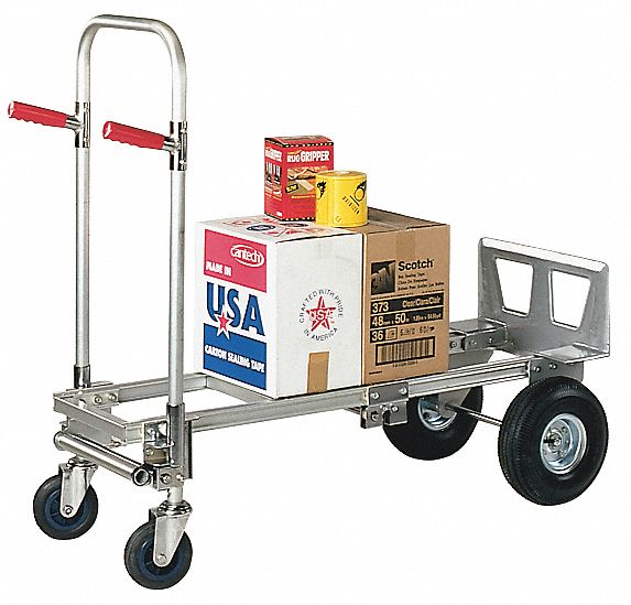18 in x 7 1/2 in, 39 in x 12 in x 10 5/8 in, Convertible Hand Truck