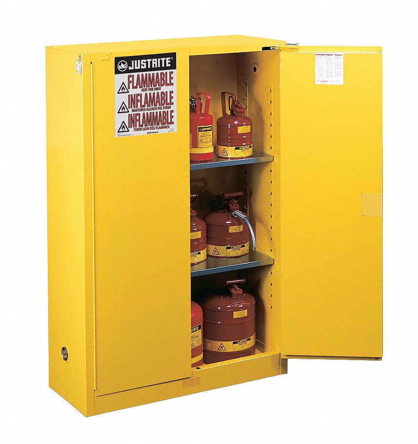 JUSTRITE Flammables Safety Std, 90 gal, 43 in x 34 in x 65 in