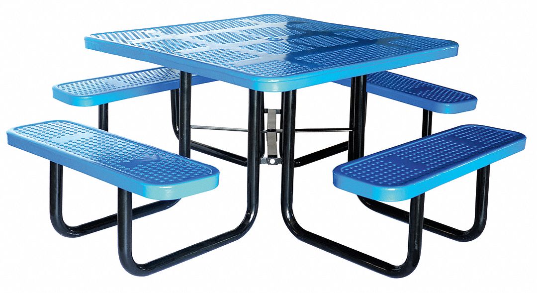 Square, Perforated Metal, Picnic Table 4HUV14HUV1 Grainger