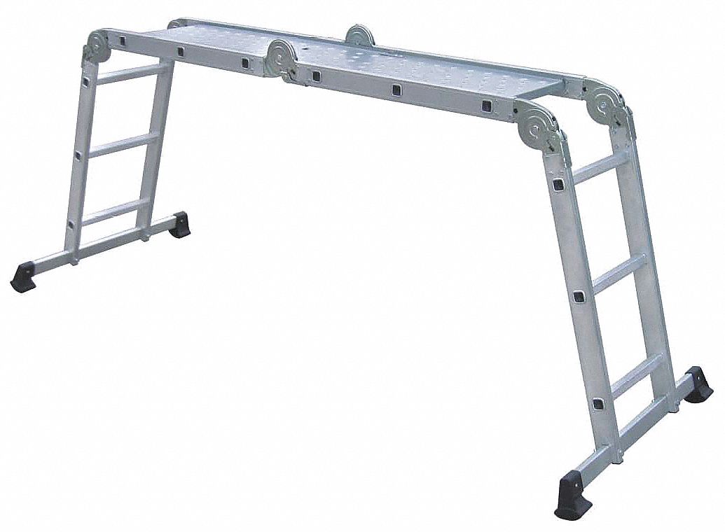 12 ft Aluminum Multipurpose Ladder, 250 lb Load Capacity - Grainger