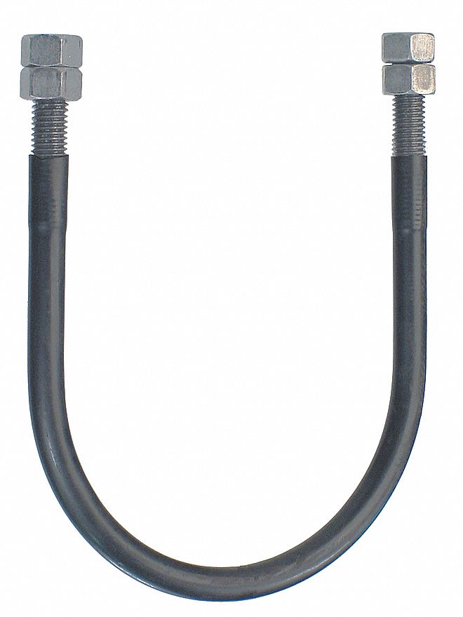 ANVIL UBolt, Standard, Carbon Steel, Plastic, 3/8 in, 2 1/2 in Thread