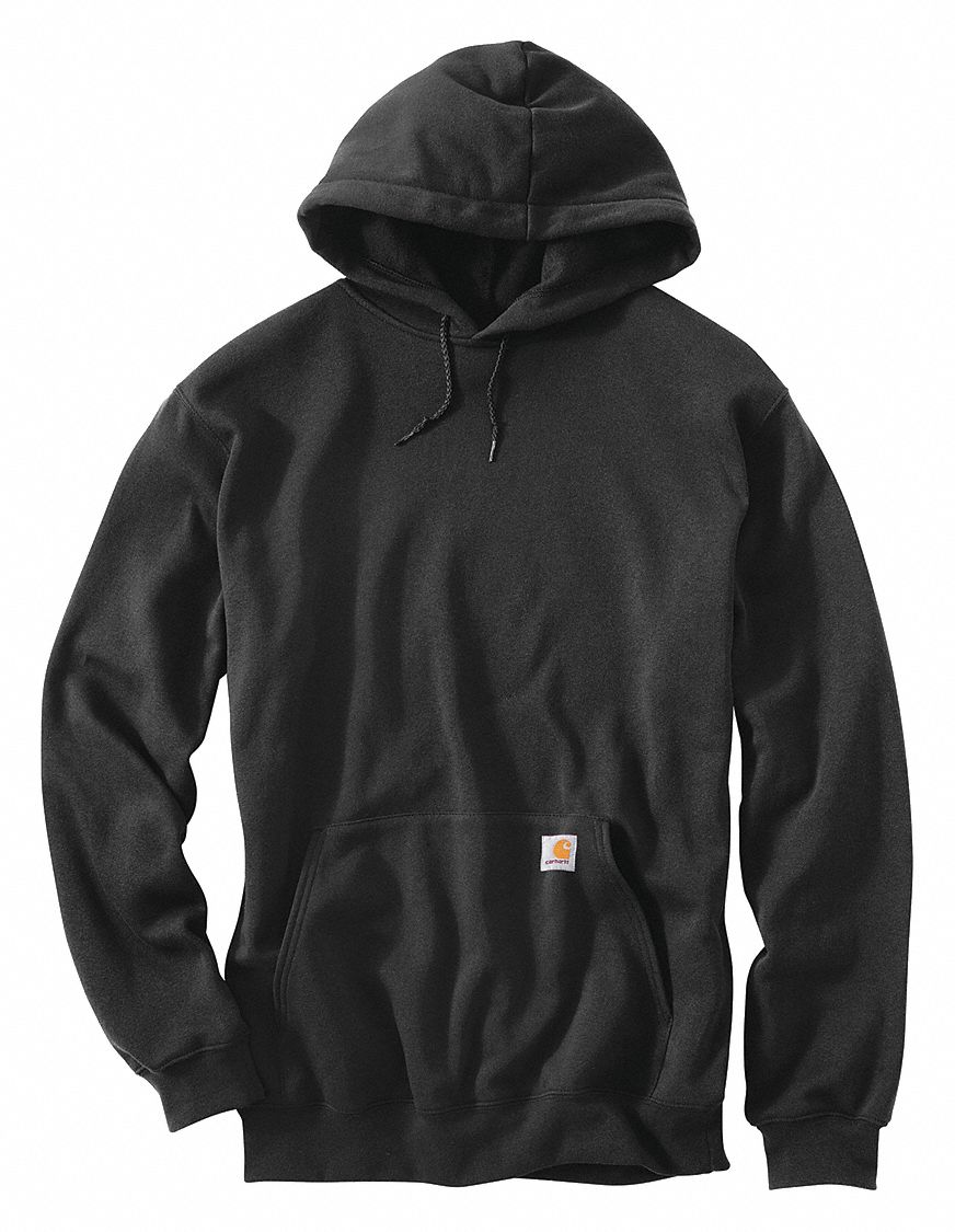 CARHARTT, 2XL, Tall, Hooded Sweatshirt 4JET3K121BLK XXL TLL Grainger