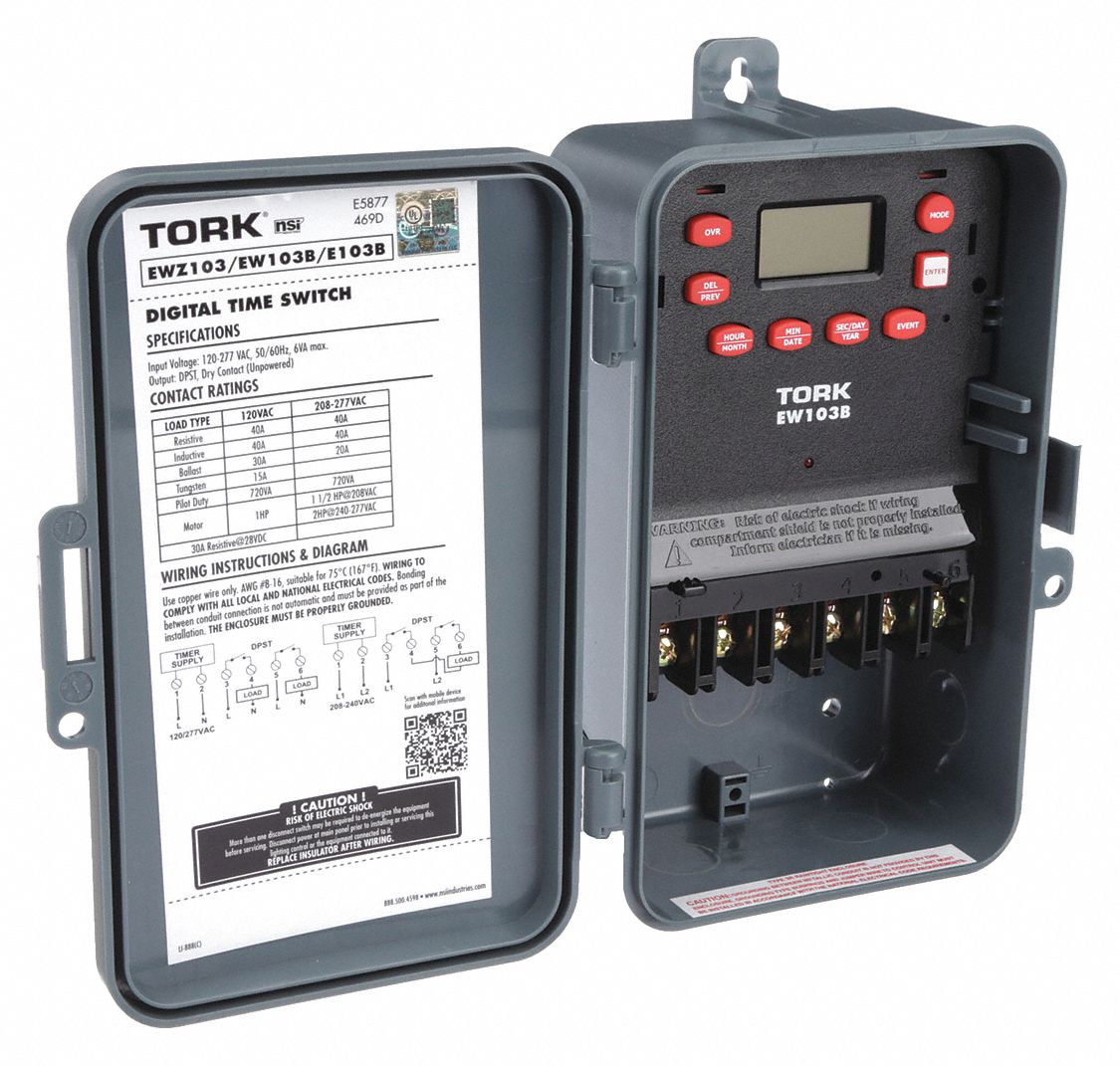 TORK, 7 day, Not Astronomic, Electronic Timer - 4JNE8|EW103B - Grainger