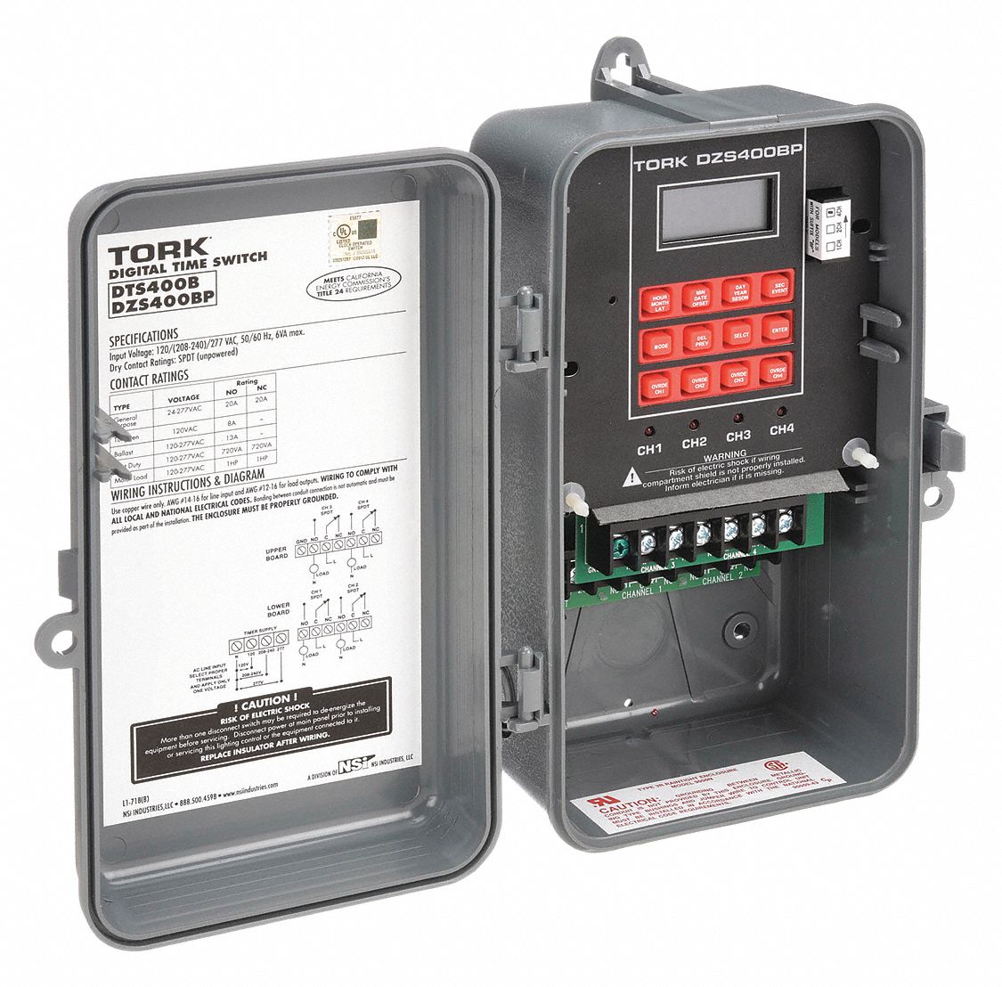 TORK, 4 Channels, 120 to 277V AC, Electronic Timer - 4JNH1|DZS400BP