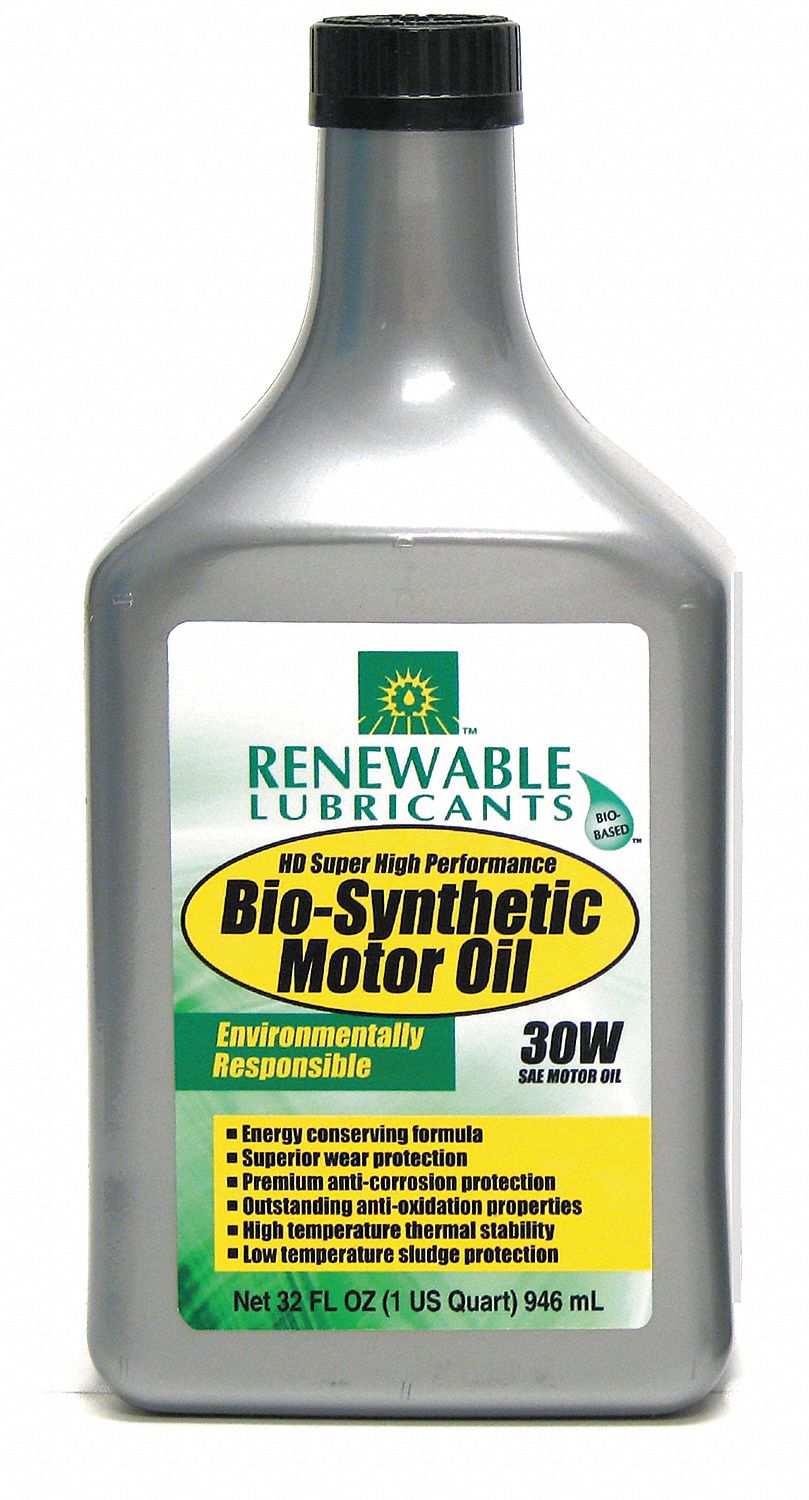 RENEWABLE LUBRICANTS BioSynthetic Engine Oil, 1 qt Bottle, SAE Grade 30 4JPT285241 Grainger