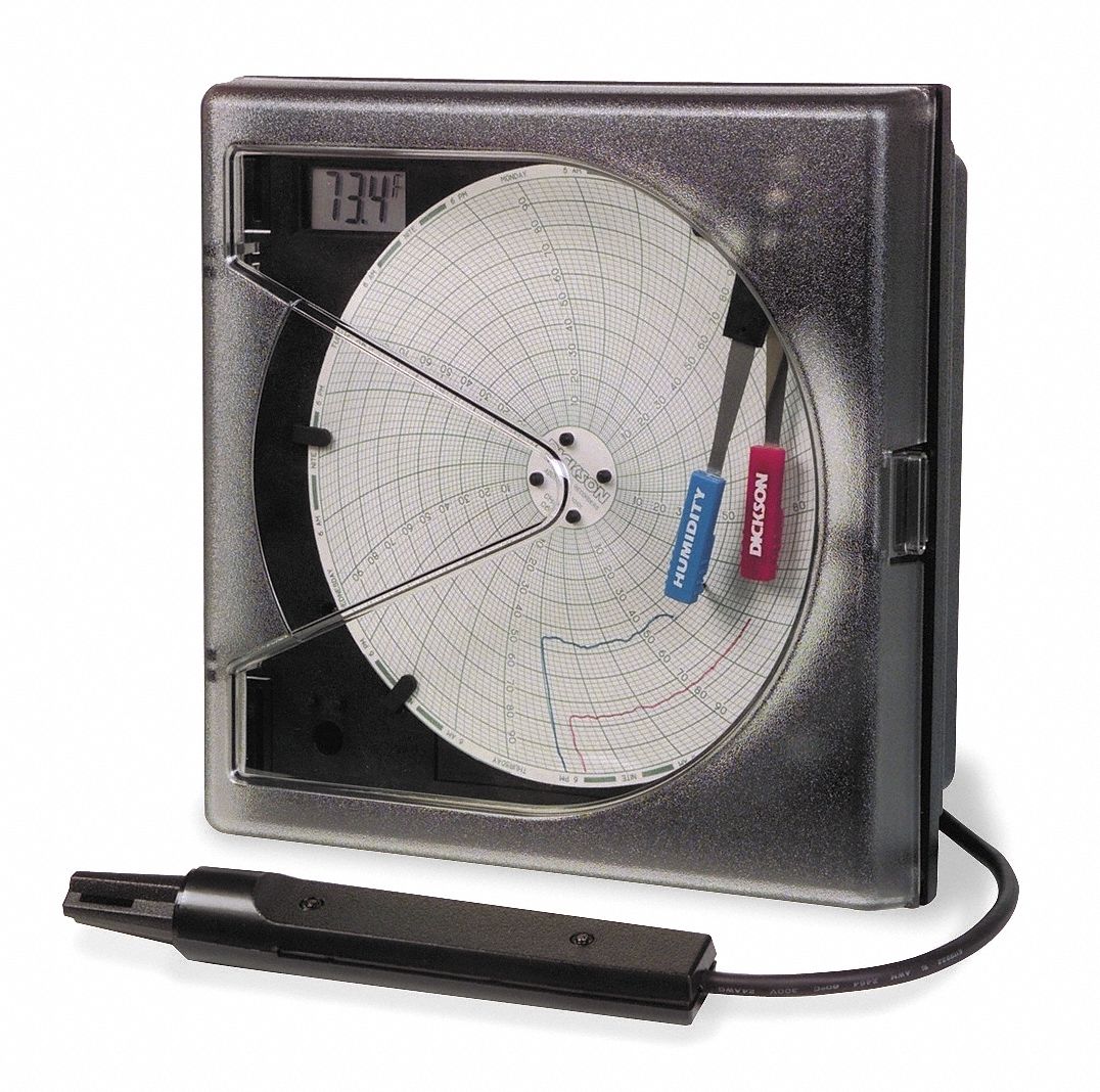 Circular Chart Recorder, Temperature Relative Humidity, 1 or 7 Grainger