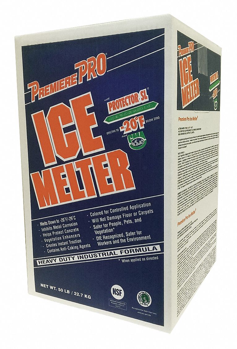 PREMIERE Pink Granular Ice Melt, 20°F, 50 lb Carton 4KA50SU050BXGR