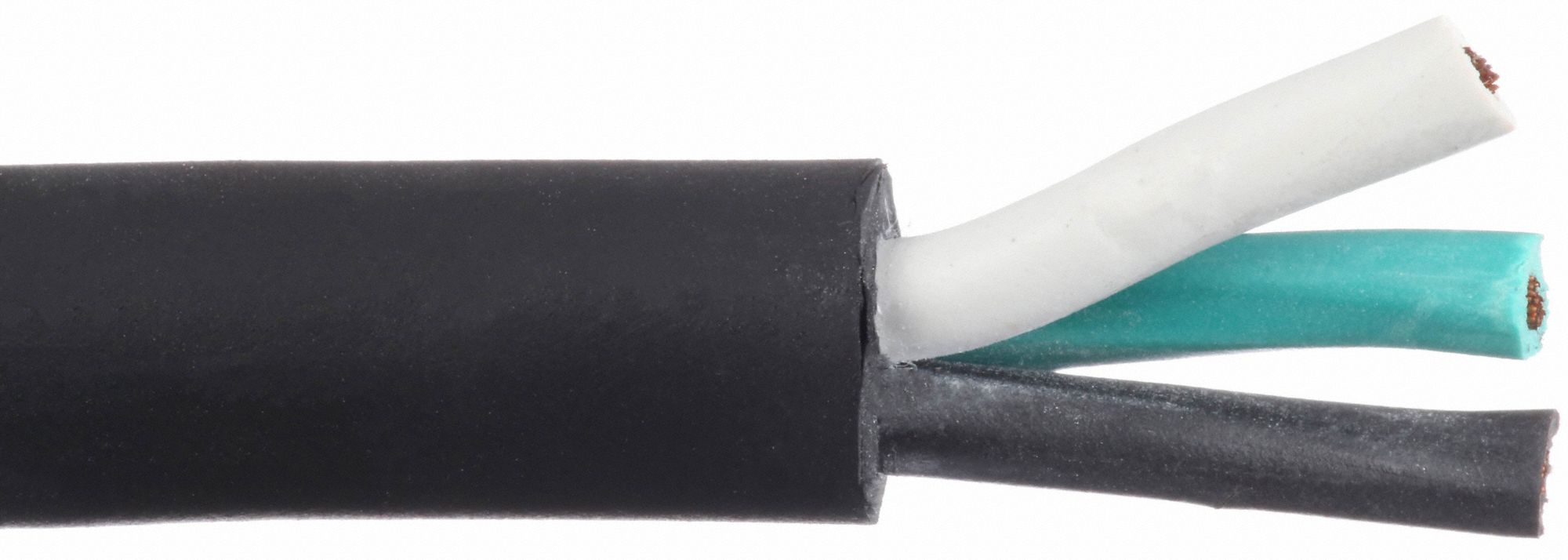 GRAINGER APPROVED Portable Cord 3 Conductors, 14 AWG Wire Size, Rubber, Black, 25 ft Lg, SOOW