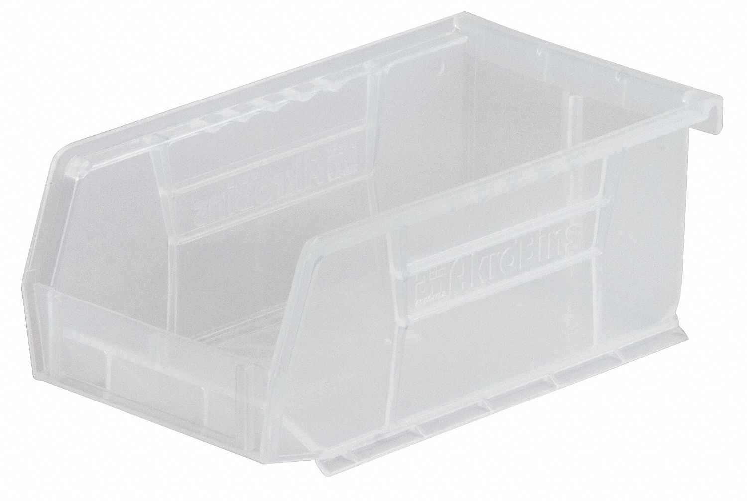 AKROMILS Hang and Stack Bin 4 1/8 in x 7 3/8 in x 3 in, Clear, Label