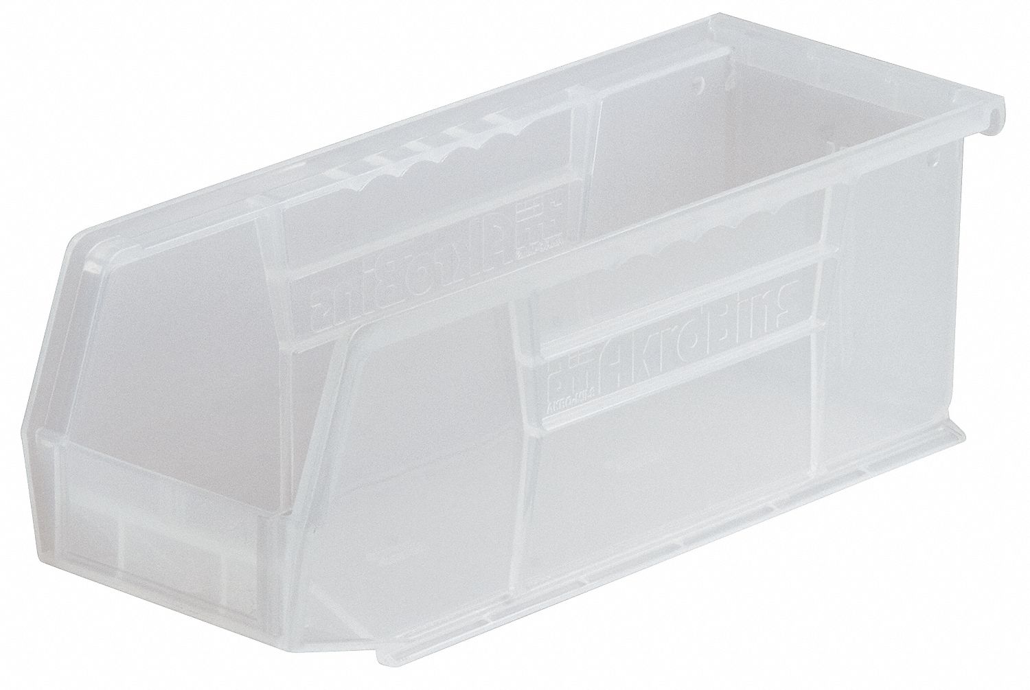 AKROMILS Hang and Stack Bin 4 1/8 in x 10 7/8 in x 4 in, Clear, Label