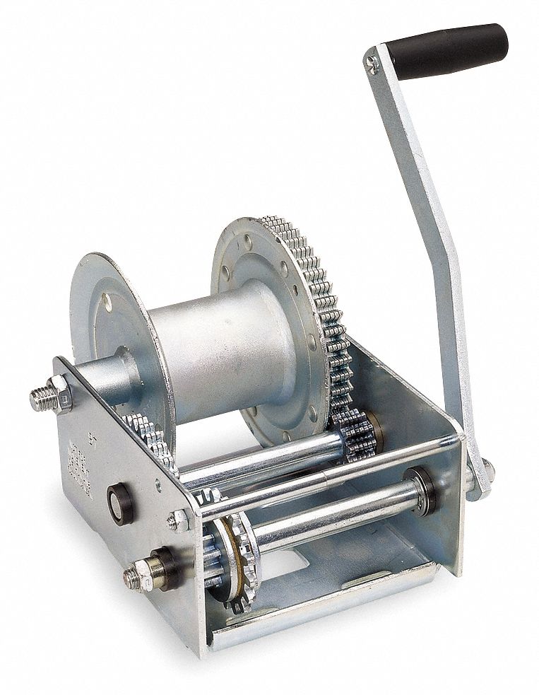 7 1/8 in Hand Winch with 2000 lb 1st Layer Load Capacity; Brake