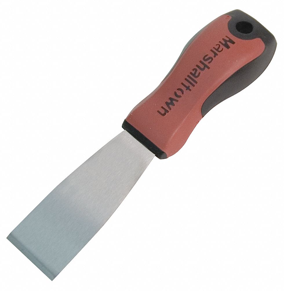 Putty Knife with 11/2 in Carbon Steel Blade, Black/Red Grainger