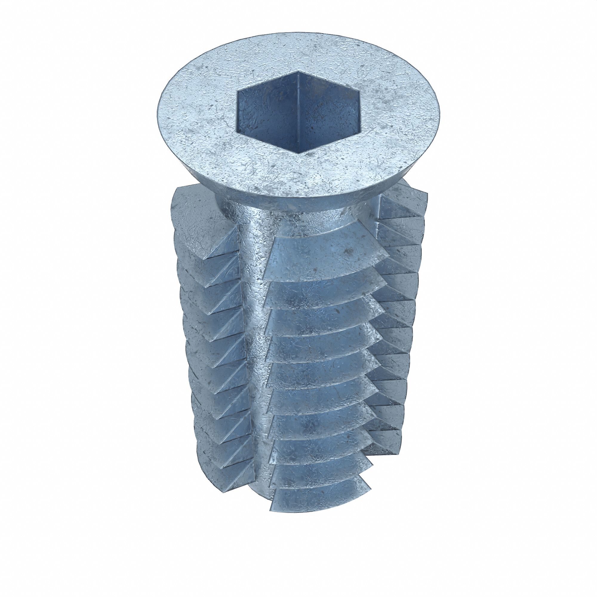 1024 Int Thrd Sz, 51/64 in Overall Lg, Hex Drive Threaded Insert