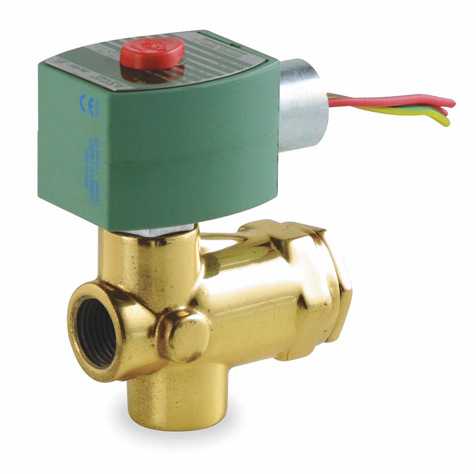 REDHAT 120V AC Brass Solenoid Valve, Normally Closed, 3/8" Pipe Size 4EKU48223G023 Grainger