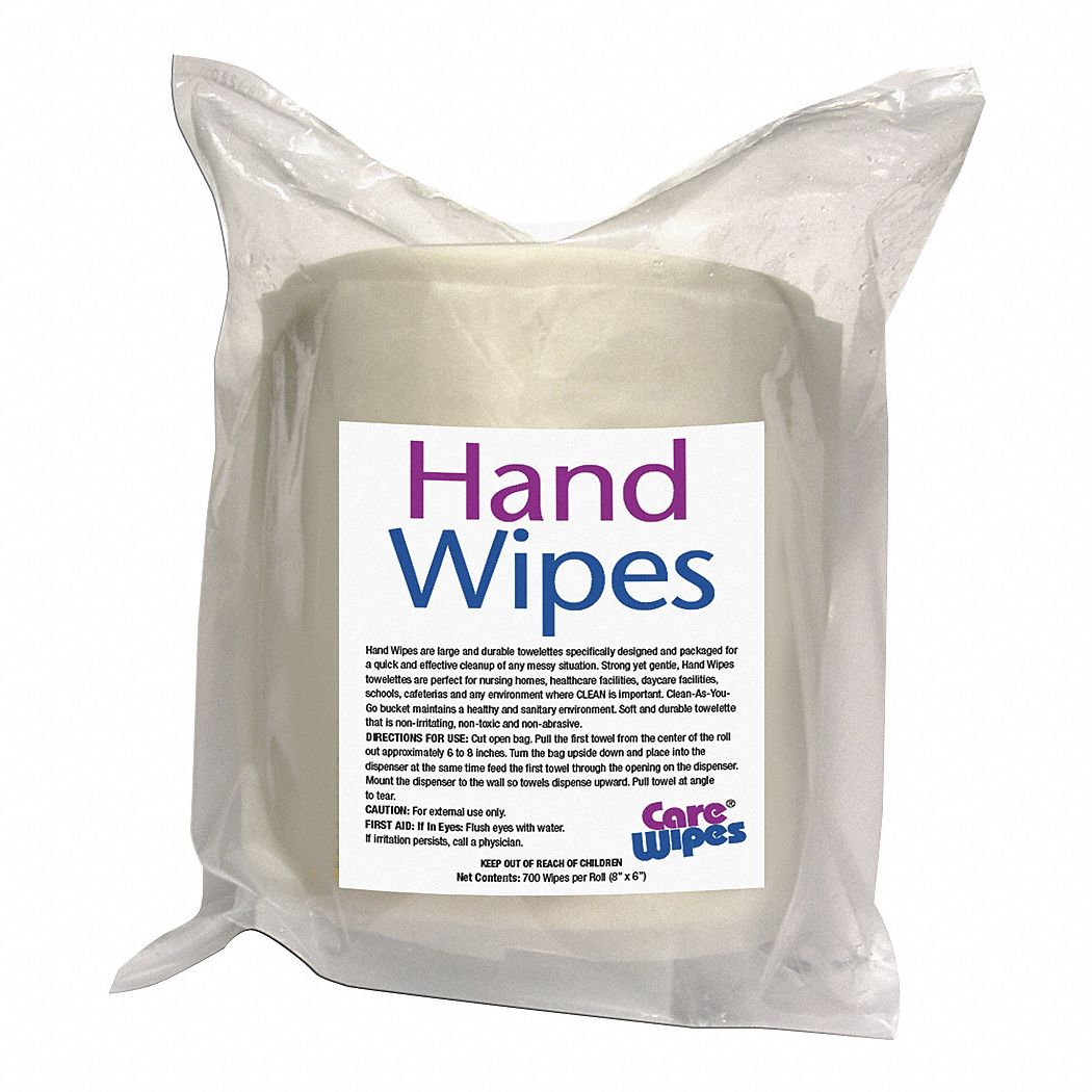 CARE WIPES Unscented Fragrance Hand Cleaning Wipes, 6 in x 8 in, 700