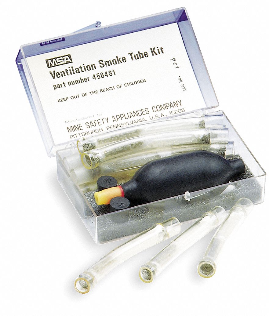 MSA Smoke Tube Kit, Includes Aspirator Bulb, (2) Rubber Plugs, (6