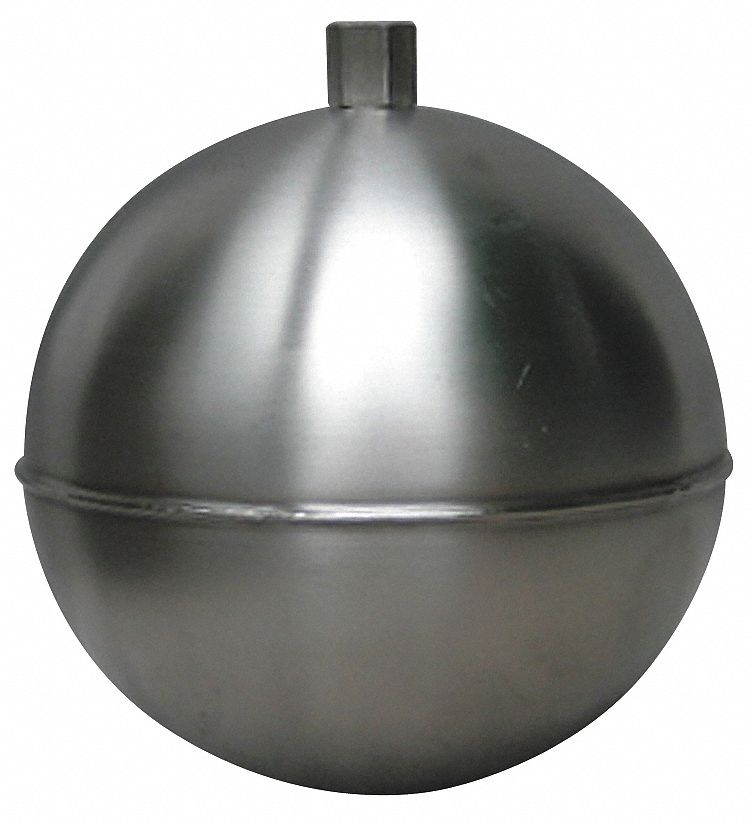 NAUGATUCK Round Float Ball, 11.54 oz, 5 in dia., Stainless Steel