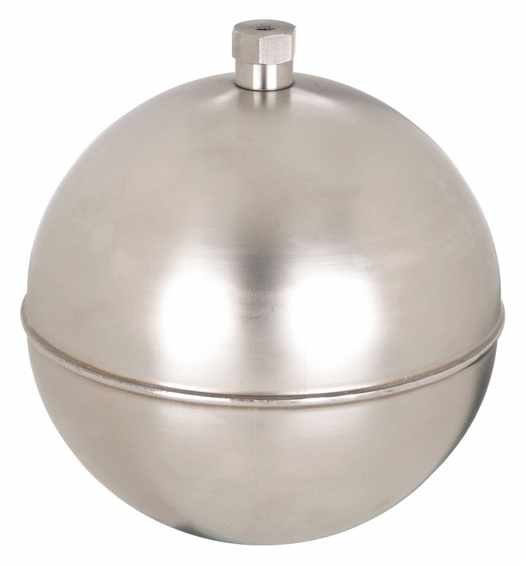 NAUGATUCK Float Ball Stainless Steel, External Connection, 6 in Float