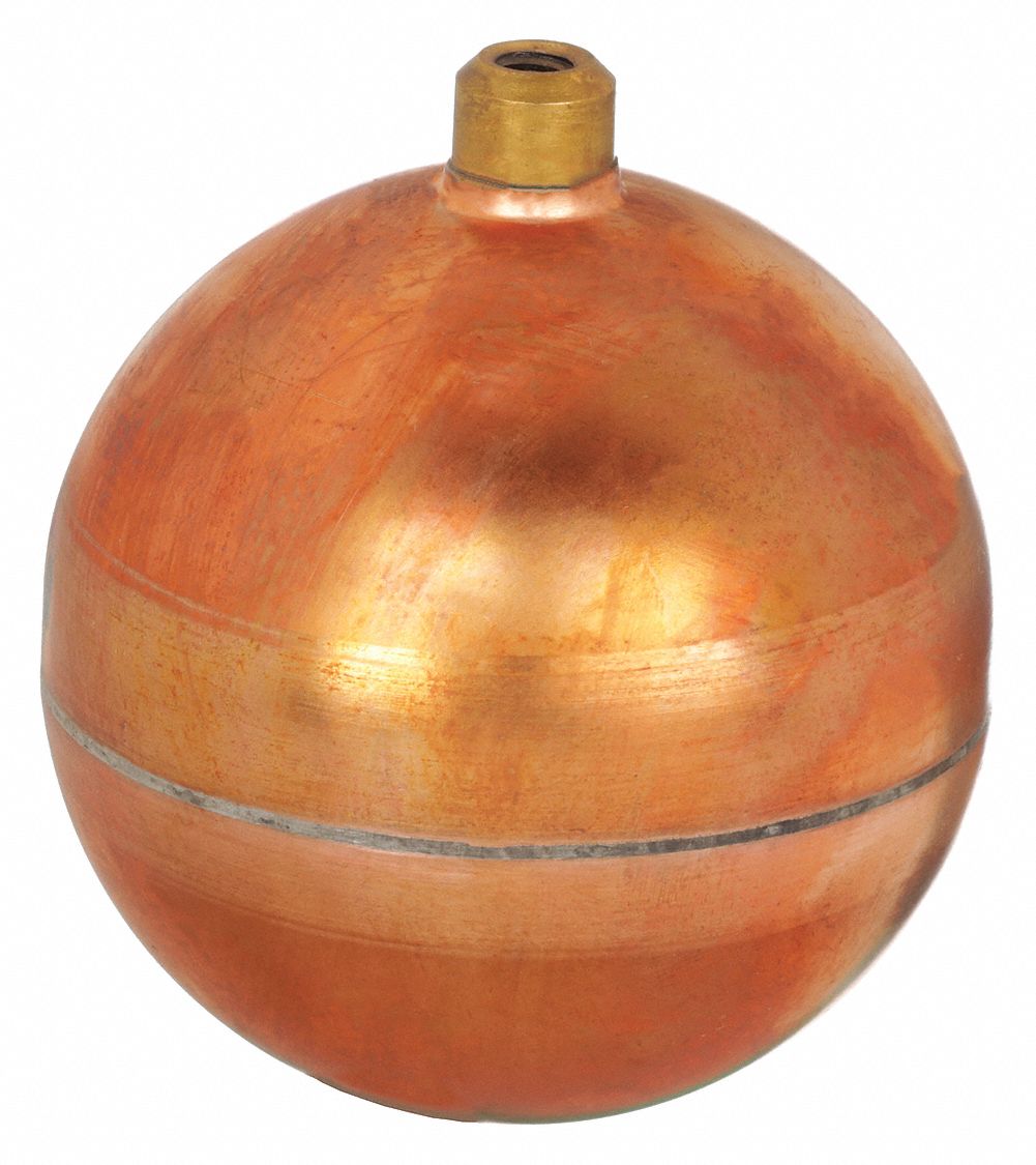 NAUGATUCK Float Ball Copper, External Connection, 3 in Float Dia