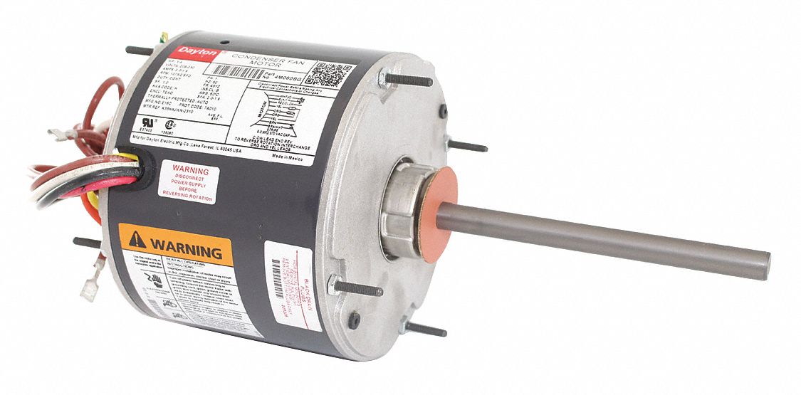 DAYTON Condenser Fan Motor Stud Mount, Totally Enclosed AirOver, 1/4