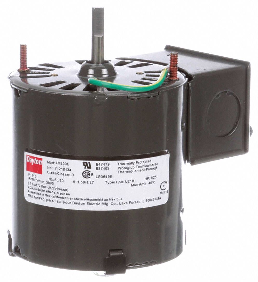 DAYTON, Open AirOver, 1/25 HP, HVAC Motor 4M30071218134M Grainger