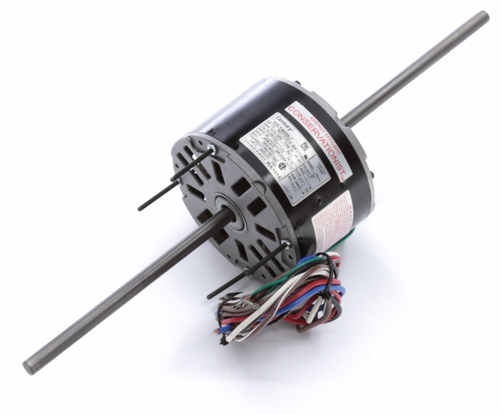 CENTURY Room Air Conditioner Motor 3 Speed, 1/6 HP, 1,075 Nameplate