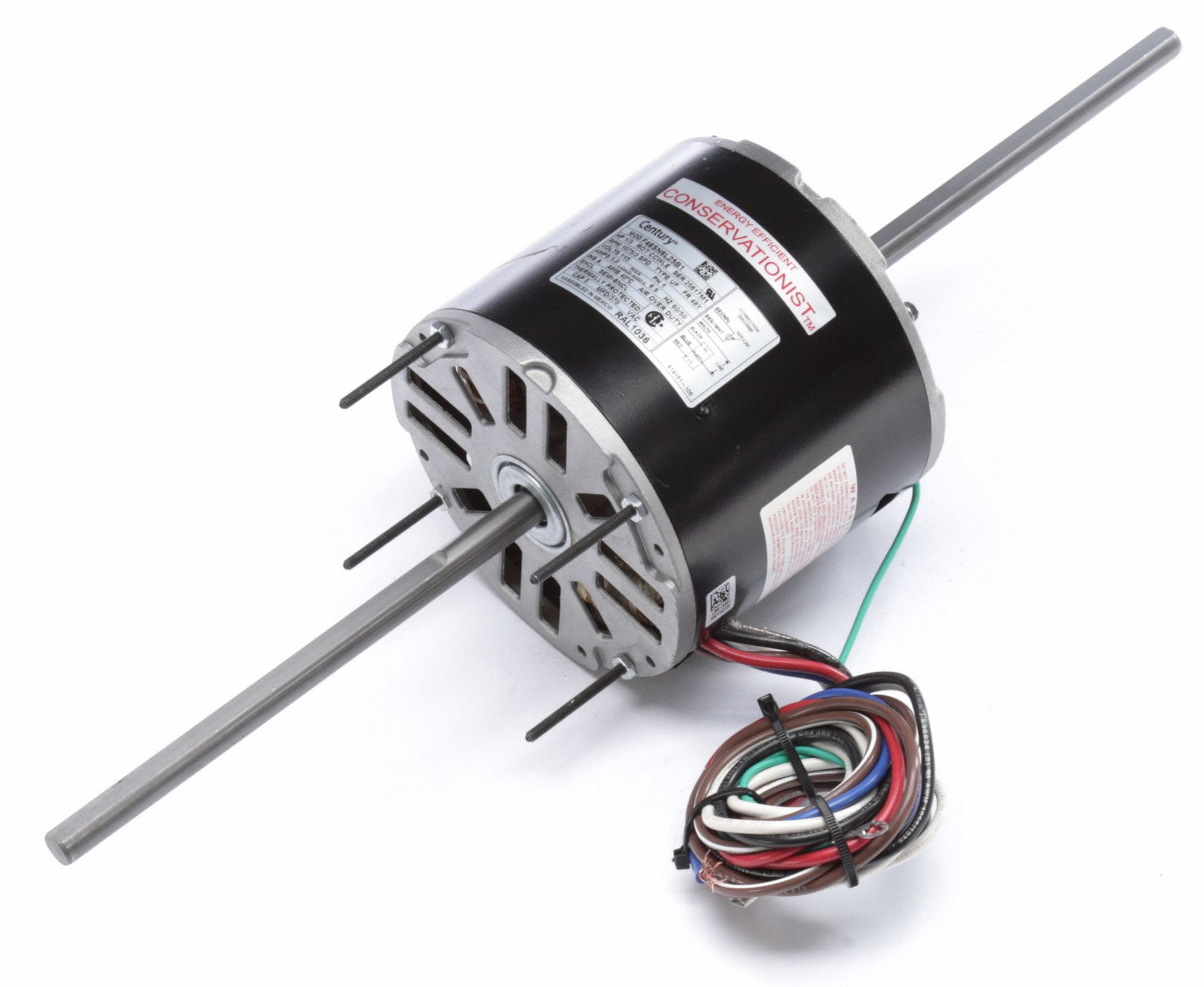 CENTURY Room Air Conditioner Motor 3 Speed, 1/3 HP, 1,075 Nameplate