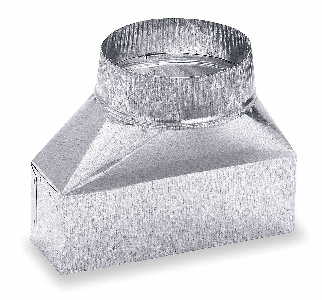 BROAN Transition Duct, 3 1/4 x 10 to 7" Round Duct Size (In.), 8 Height (In.) 4MG71412H
