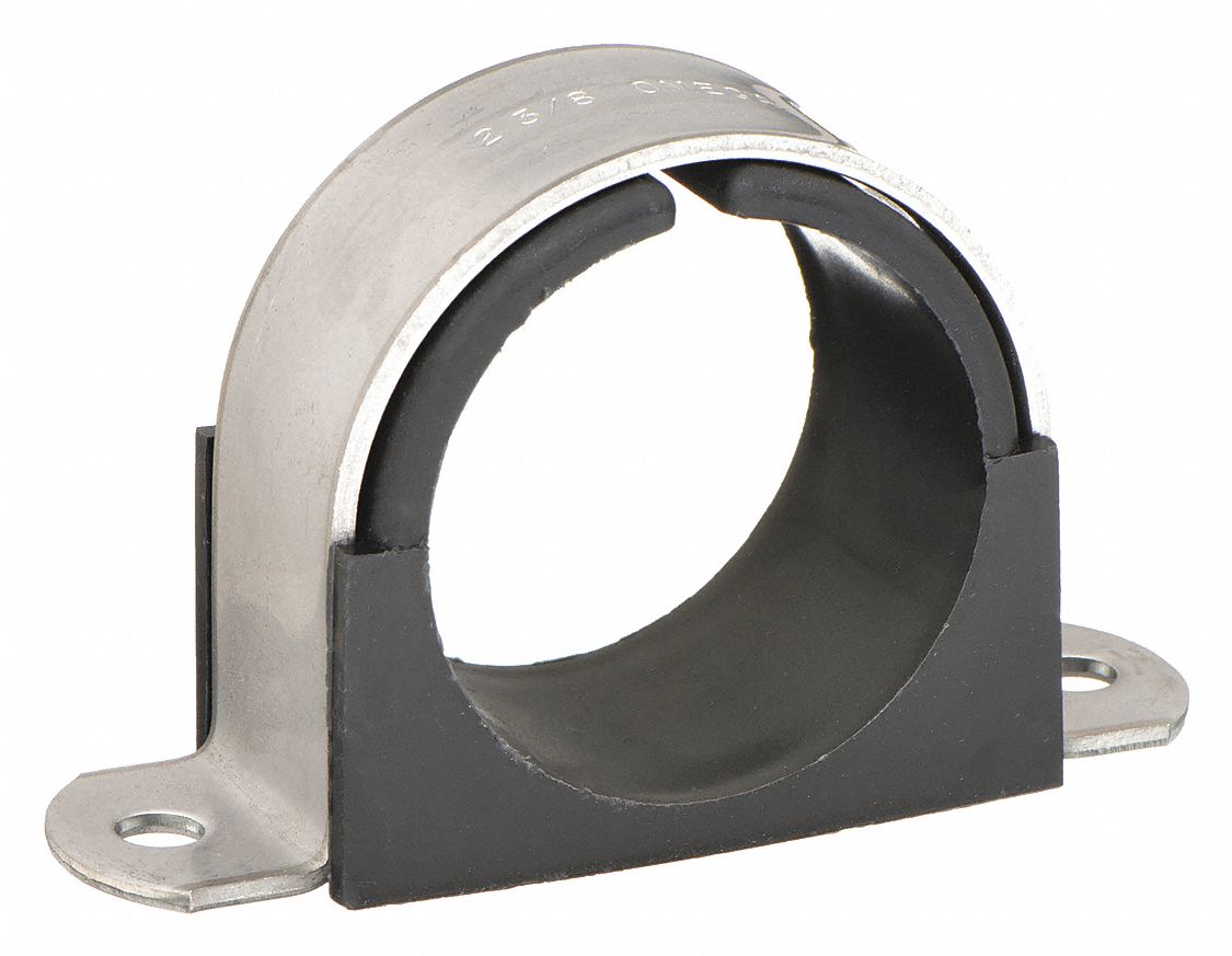 ZSI, Surface Mounted, 2 in Tube Size (In.), 2 Hole Cushioned Clamp
