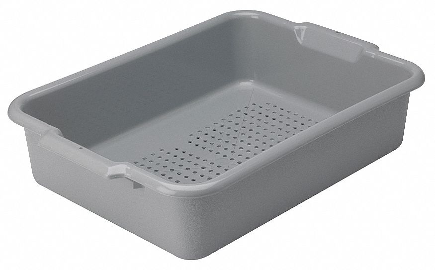 VOLLRATH 20" x 15" x 5" Heavy Duty Plastic Drain Box Only, Gray 4NCU952617 Grainger