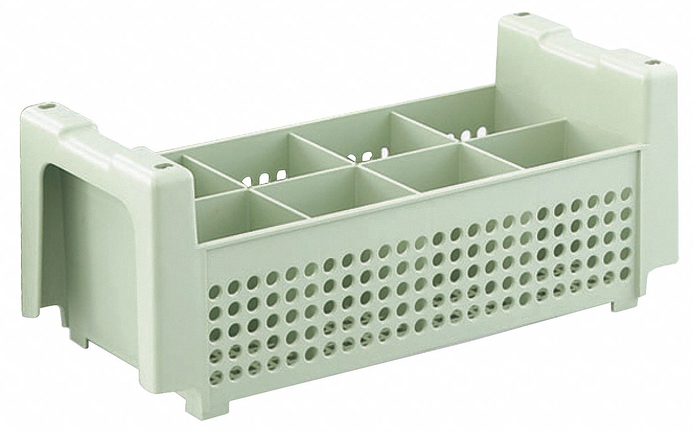 VOLLRATH, 8 Compartments, 18 in Overall Lg, Flatware Rack 4NCY652640