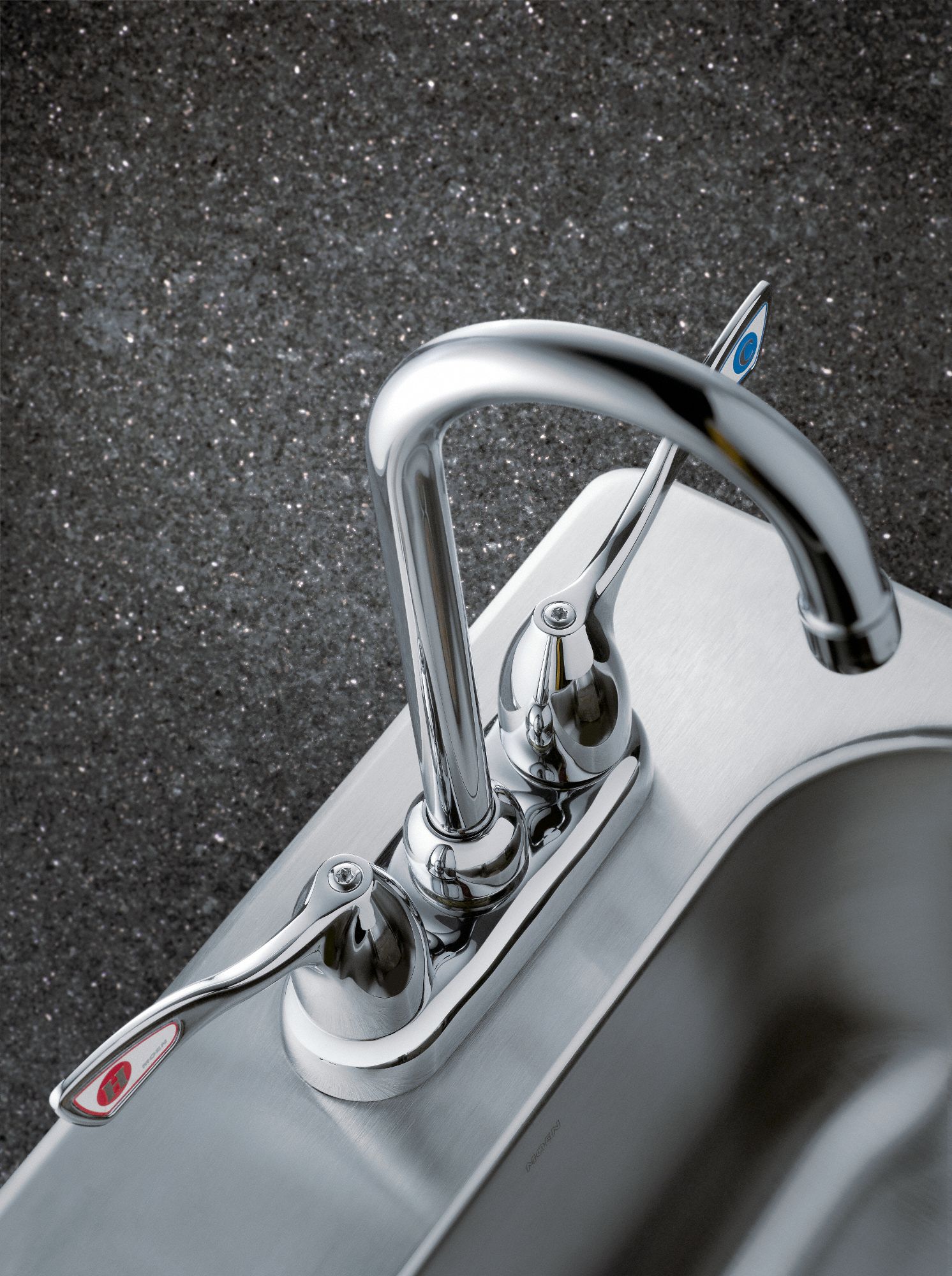 MOEN COMMERCIAL Chrome, Gooseneck, Bar Faucet, Manual Faucet Activation