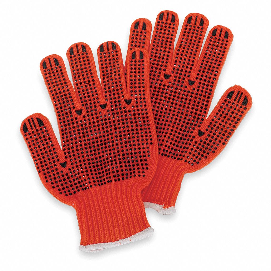 CONDOR Knit Gloves XL ( 10 ), Dotted, PVC, Full, Dotted, Acrylic ( 7 ga ), Full Finger, 1 PR