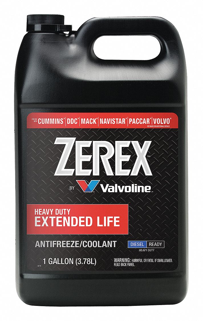 ZEREX Antifreeze Coolant 1 gal Size, Plastic Bottle, Concentrated, Red