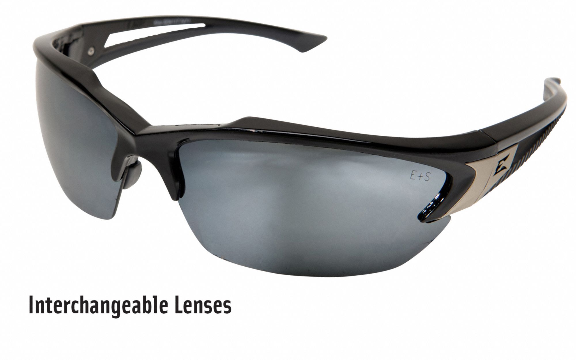 EDGE EYEWEAR Khor ScratchResistant Safety Glasses , Silver Mirror Lens