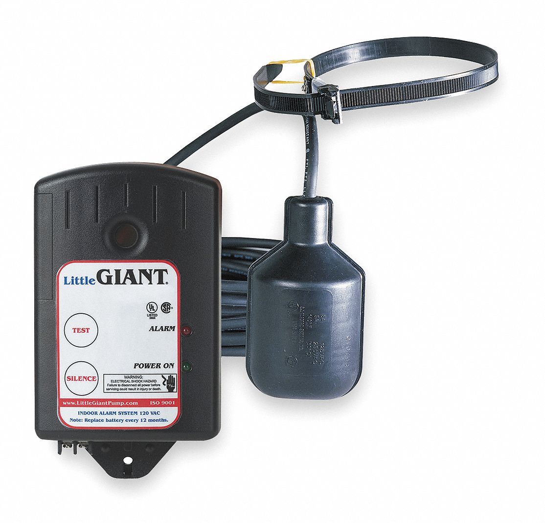 LITTLE GIANT Indoor High Water Alarm, 115 AC 4NY92HWAB Grainger