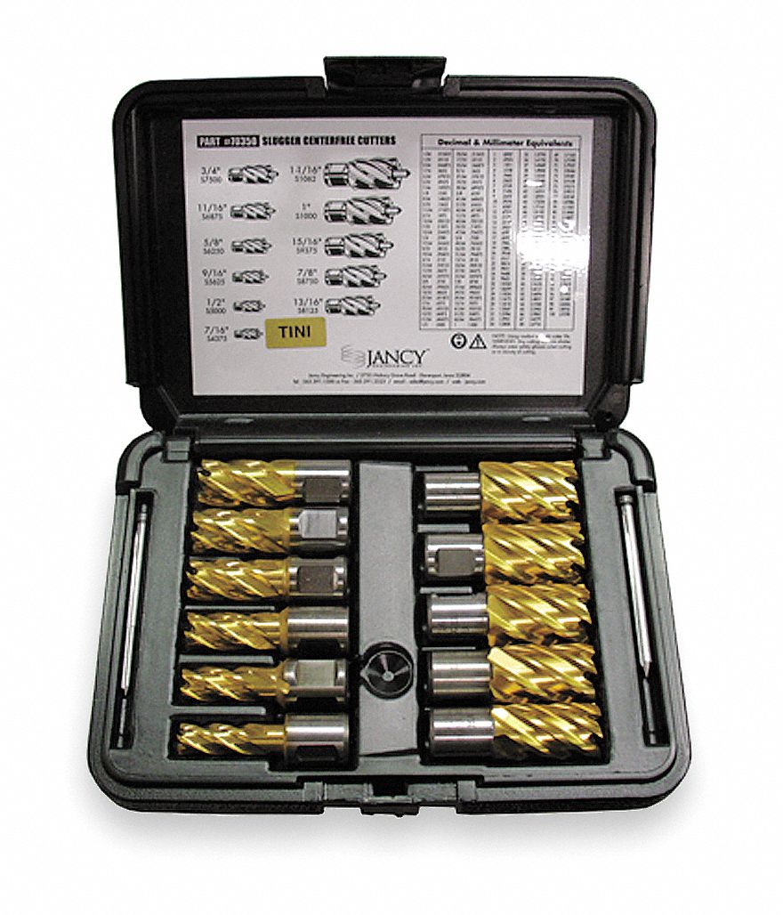 SLUGGER BY FEIN Annular Cutter Set, Number of Cutters 11, Cobalt, TiN