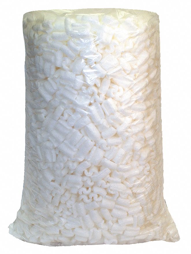 GRAINGER APPROVED Packing Peanuts 7 1/2 cu ft Bag Size, White, S
