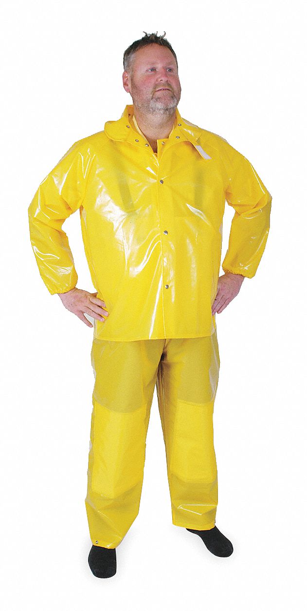 CONDOR Yellow, Rain Jacket with Detachable Hood, 4XL, Polyurethane