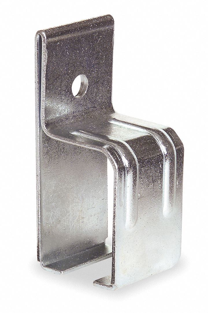 GRAINGER APPROVED Wall Hanger Bracket, Single Box Rail, Steel, Bright