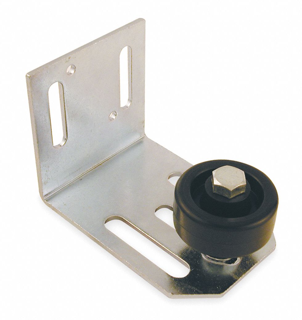 GRAINGER APPROVED Adjustable Door Guide, 1 to 3 3/4 in Doors, Steel, Bright Zinc, 5 1/2 in