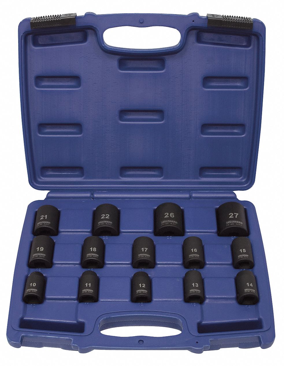 Impact Socket Set, Black Oxide, 1/2 in, Impact Rated Yes - Grainger