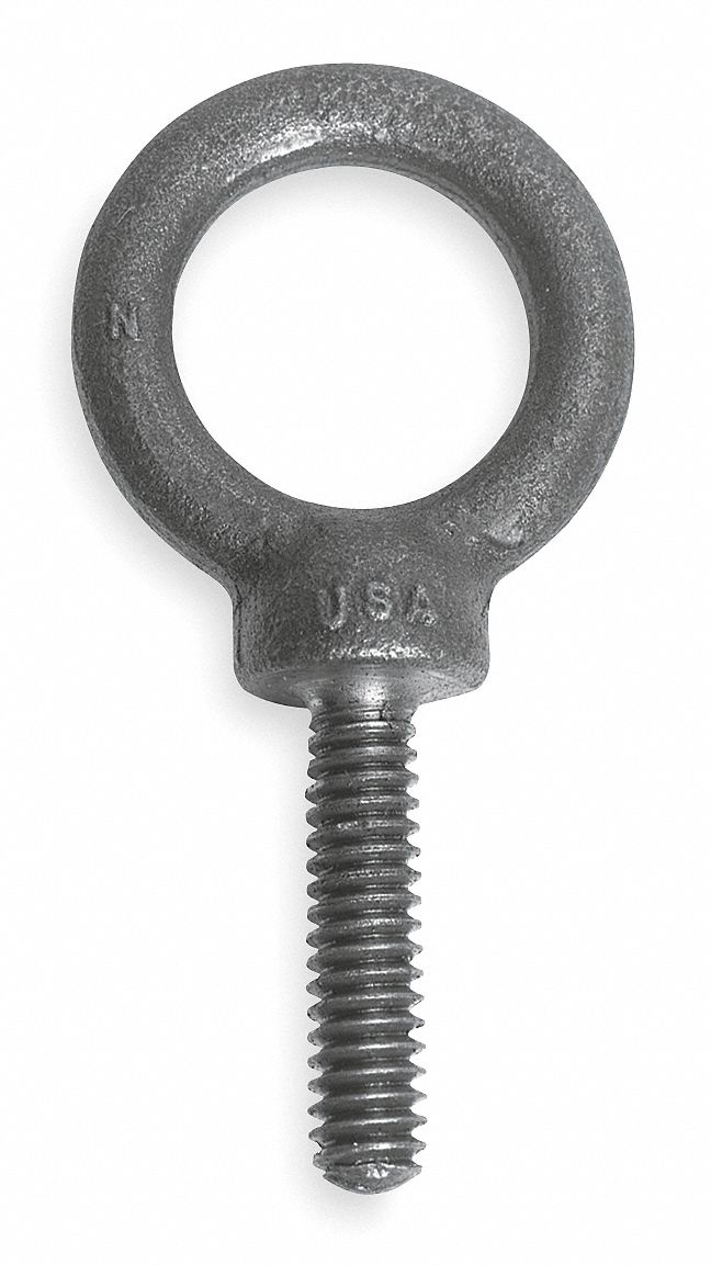 PROTO Machinery Eye Bolt With Shoulder, Steel, Plain, 3/8"16 Thread