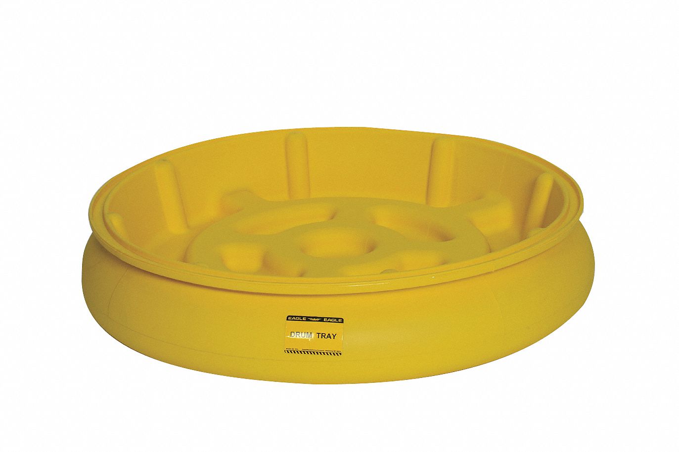EAGLE, 10 gal Spill Capacity, Yellow, Drum Spill Tray 4RF601614