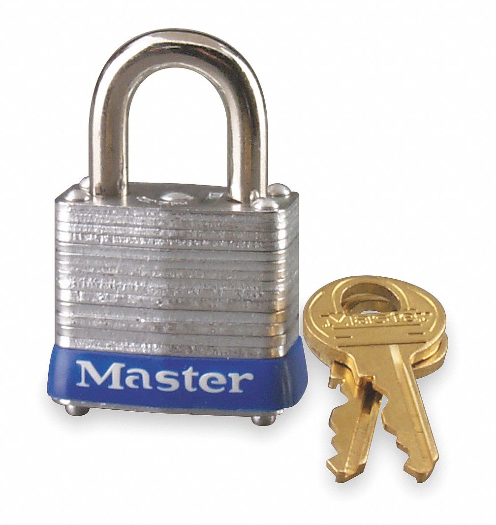 MASTER LOCK Keyed Different, Padlock, Steel, Shackle Type Standard