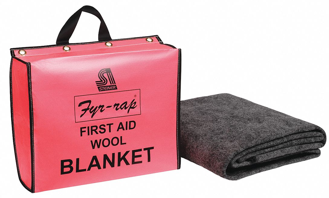 STEINER, Fire Blanket, 7 ft x 5.2 ft, Fire Blanket 4T178BTPCO Grainger