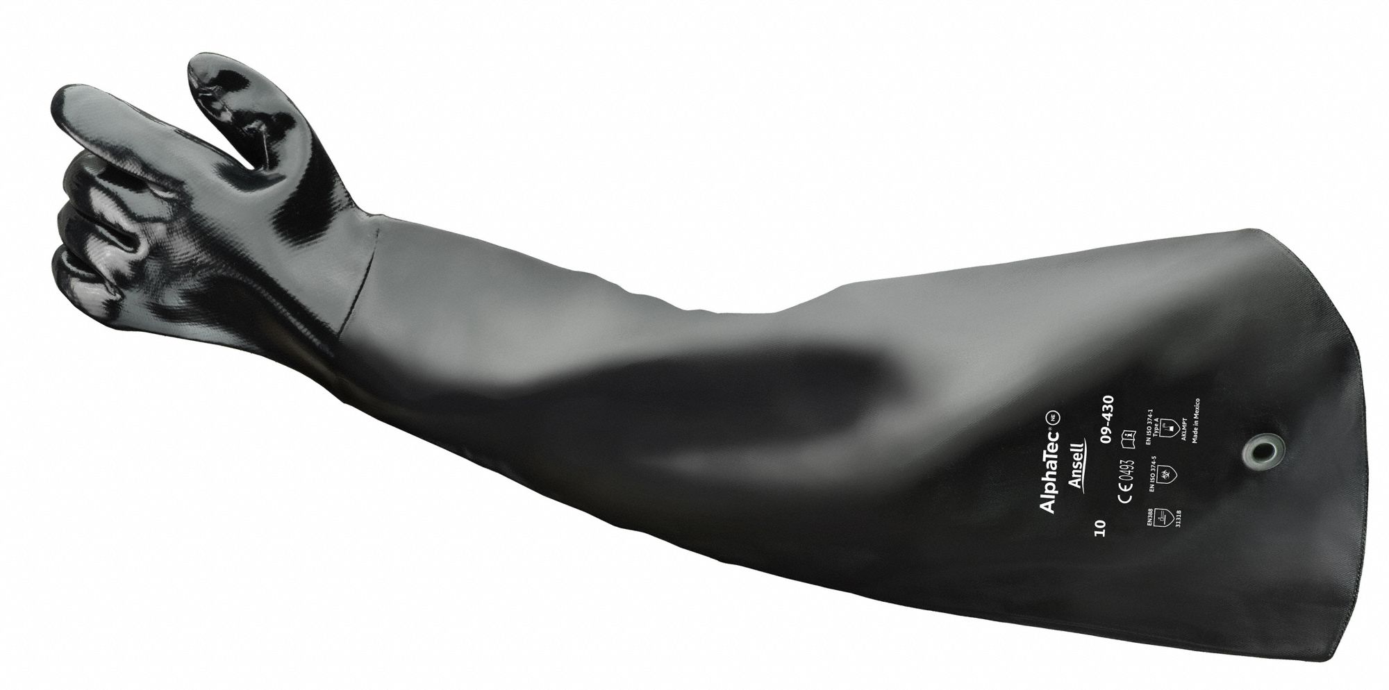 ANSELL Chemical Resistant Gloves, 10, Glove Materials Neoprene, 1 PR 4T43609430 Grainger